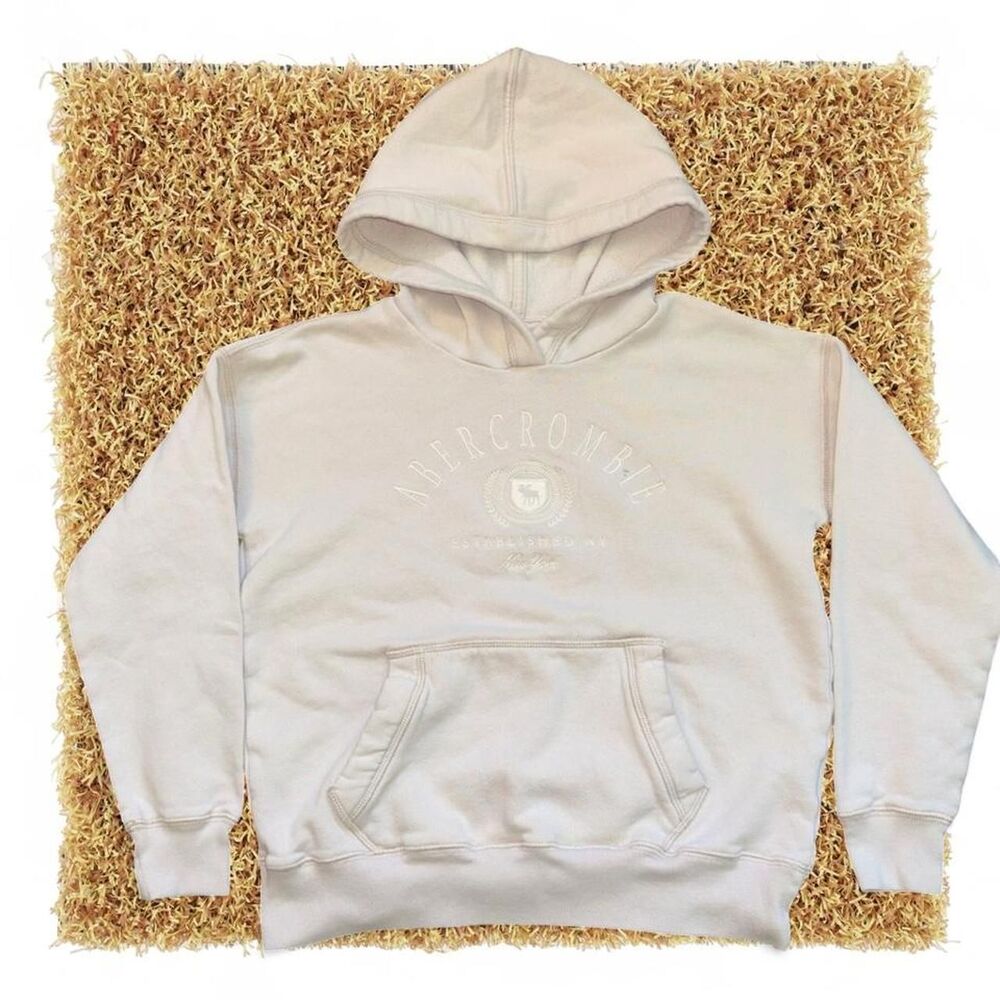 Abercrombie-fitch White and Cream Hoodie